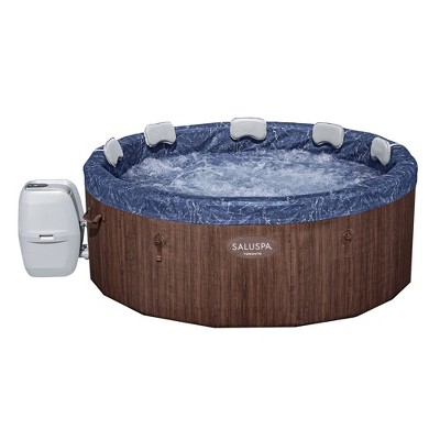 Bestway SaluSpa Toronto Smart AirJet Plus Hot Tub with App Control, 7 Person Capacity, Pool Cover, Spa Pump, 5 Pillows, and Repair Patch, Brown