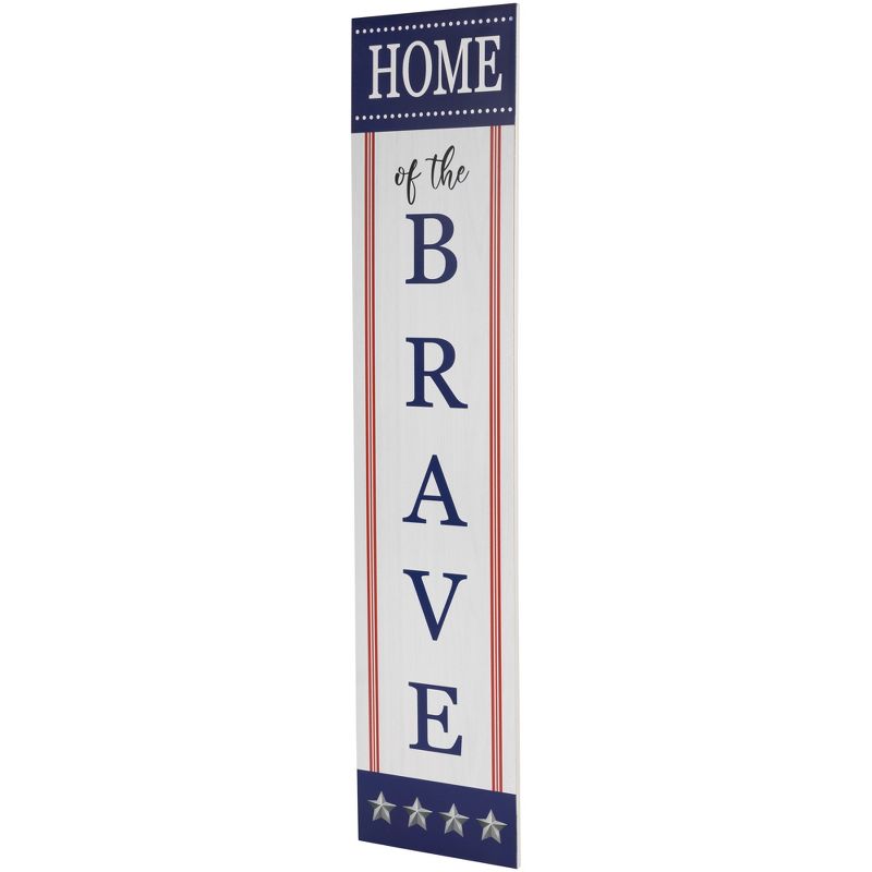 Northlight 36" Home of the Brave Patriotic Wooden Porch Board Sign Decoration, 4 of 7