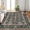 Durable Low-Pile Non-Slip Area Rug - Vintage Boho Style for Living Room, Office, Dining Room, Kids Room, and Farmhouse; Washable - 2 of 4