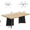 Dining Table for 6-8 People, 63" Modern Long Kitchen Table with Large Tabletop and Heavy Duty Pedestal Legs, Dinner Table for Home (Only Table) - 2 of 4