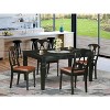HomeStock 5-Piece Rectangle Black Finish Solid Wood Top Dining table with 4 Chairs - 2 of 4