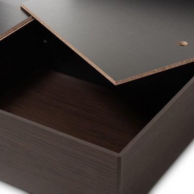 Modern Larsine Queen Platform Bed with Bookcase & Storage - Brown