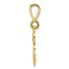 Black Bow Jewelry 14k Yellow Gold, Maci Collection, LG Filigree Script Initial E Pendant - 2 of 4
