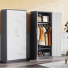 Mlezan 72" Metal Wardrobe Cabinet: Lockable, 36" x 18", Storage for Home, Gym, School, or Office. Ideal for Clothing and Equipment Organization. - 3 of 4