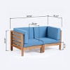 Christopher Knight Home Oana Outdoor Acacia Wood Loveseat with Cushions - 3 of 4