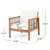 Sapphtopaz Patio Dining Chairs Wood Patio Chairs with Waterproof Thick Cushion, Unique Back Design for Garden, Patio, Lawn - 3 of 4
