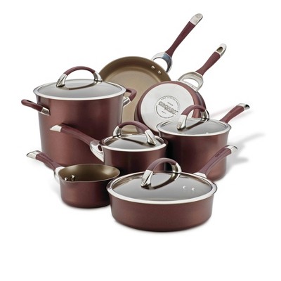 Circulon Symmetry 11pc  Hard Anodized Nonstick Cookware Set Merlot