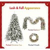Pre-Lit Snow Flocked Christmas Decor Set with LED Lights, 6ft Flocked Tree, 9ft Garland & Wreath, 3 Pack Snow Covered Holiday Decoration for Home - 3 of 4