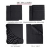 6 Piece Brushed Microfiber Bed Sheets with Embroidery & Plain Pillowcases Hotel Luxury 16 Inches Deep Pockets Solid Sheet Set - Lux Decor Collection - image 3 of 4