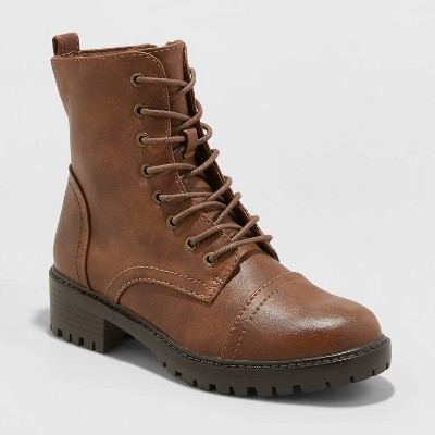 womens brown combat style boots