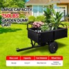 750 lbs Heavy-Duty Steel Dump Cart - 15 Cubic Feet Garden Utility Trailer with Removable Sides - 3 of 4