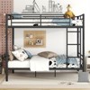 RISOKEYS Full Over Full Bunk Bed - Heavy Duty Metal Bunk Bed with Built-in Ladder and Guardrail, Convertible Bunk Bed for Kids, Teens, Adults, Black - 2 of 4