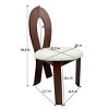 Set of 2 Dining Chairs with Teddy Velvet Seats & Ribbon Backrest, Modern Solid Wood Accent Chairs-Baofuwish - 4 of 4