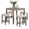 NicBex Dining Table Set for 4 Counter Height Dining Set Wooden Table and Upholstered Chairs for Kitchen - 3 of 4