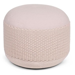 BirdRock Home Woven Knitted Indoor or Outdoor Pouf - Natural - 1 of 3