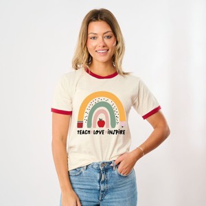 Simply Sage Market Teach Love Inspire Rainbow Ringer Tee - 1 of 4