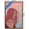 Trends International Hand Drawn Woman With Blowing Hair Framed Wall Poster Prints - 3 of 4