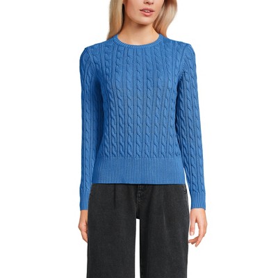 Lands' End Women's Drifter Modern Cable Crew Sweater