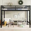 TUYOHW Metal Loft Bunk Bed with Dual Ladders & Guardrails,Multiple Sizes Loft Bed Frame with Open Under-Bed Space for Dorms,Bedrooms,Black - 2 of 4