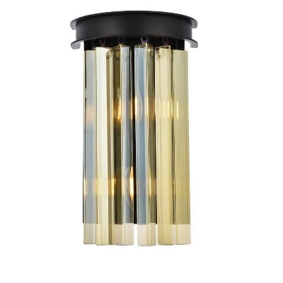 Elegant Lighting Sydney Collection Wall Sconce D:8in H:14in E:5in Lt:2 Matte Black Finish (Royal Cut Crystals)