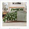 Reversible Olive Green Printed Quilt Set with Shams - Great Bay Home - 4 of 4