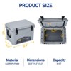 Camping Cooler, Portable Insulated Ice Chest Cooler Box with Heavy Duty Handle, 5-Day Ice Retention, Great for Beach, Camping, Picnic - 3 of 4