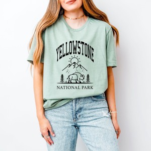 Simply Sage Market Yellowstone National Park Mountain Short Sleeve Tee - 1 of 4
