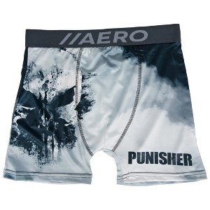 Mens Marvel Punisher Smoke Skull Symbol Aero Boxer Briefs Underwear - 1 of 3