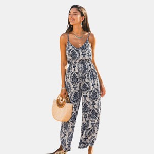 Women's Boho Chic Printed Jumpsuit for Beach Getaways - Cupshe - 1 of 4