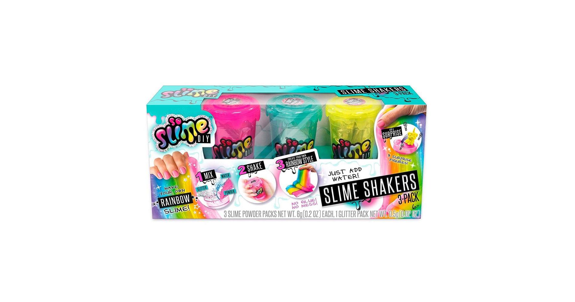 SoSlime DIY 3-Pack of Rainbow Cosmic Slime Shakers