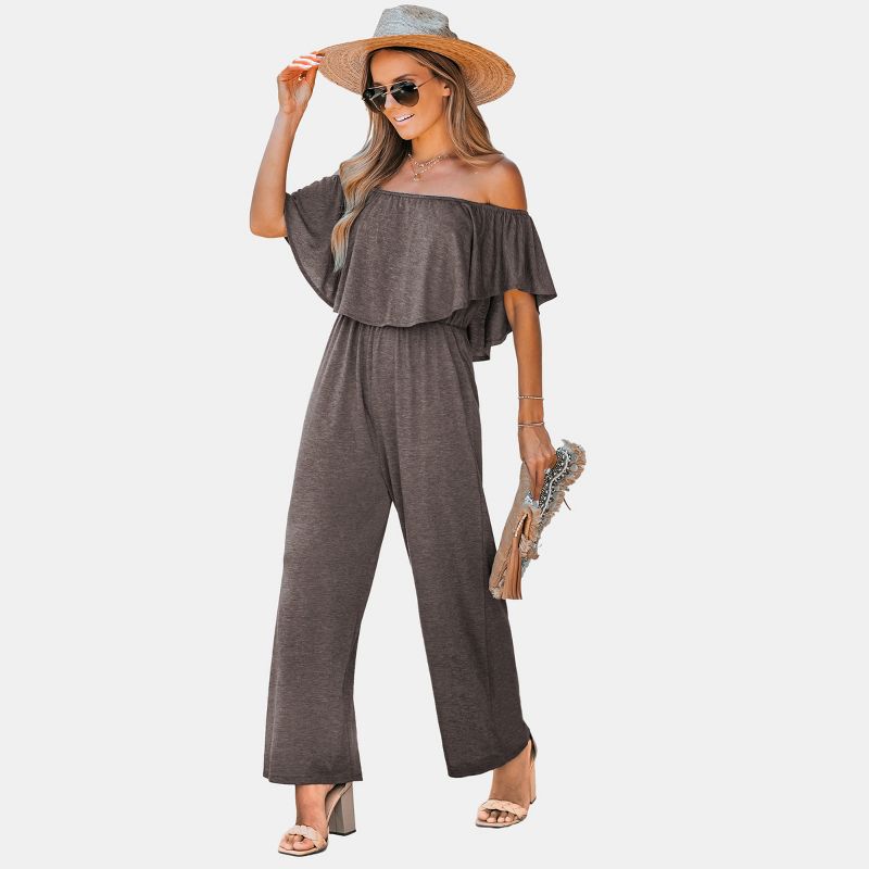 Women's Short Sleeve Off-the-Shoulder Jumpsuit - Cupshe, 1 of 7