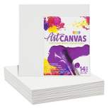 Bright Creations 14 Pack Flat 8x8 Canvas Panel Boards for Painting, Bulk Art Supplies