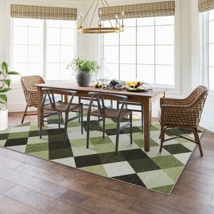 Machine Washable Plaid Checkered Design,Indoor Runners Carpet for Hallway, Entryway Indoor,Entry Laundry - 1 of 4