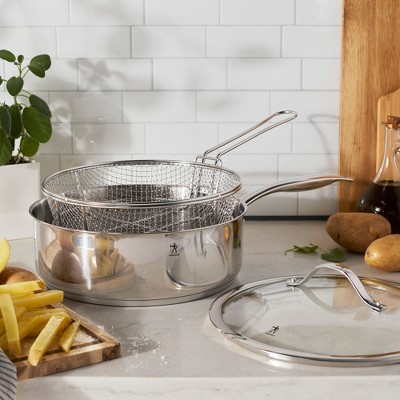 Aragon 5-qt Stainless Steel Saute Pan with Lid and Fryer Basket