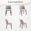Set of 2 Linen Upholstered Dining Chairs – Wing Backrest,  Wood Legs & Thick Cushions for Kitchen, Dining, or Living Room - 2 of 4