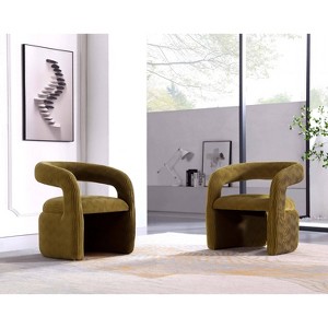 Manhattan Comfort Set of 2 Corvette Modern Velvet Upholstered Dining Chairs - 1 of 4