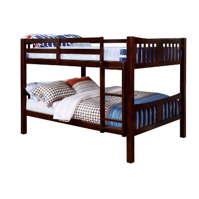 Twin Over Twin Kids' Clare Bunk Bed Dark Walnut - ioHOMES