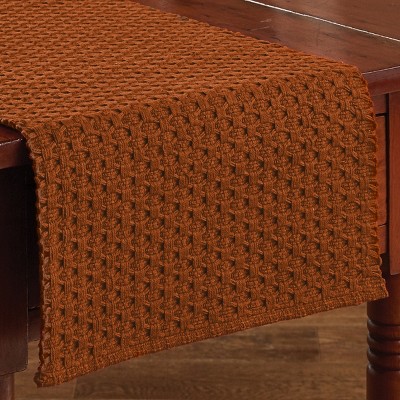 Terracotta Cotton Honeycomb Weave Table Runner