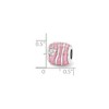 Black Bow Jewelry Sterling Silver, Pink Enamel, Crystals Heart Barrel Bead Charm - 2 of 3