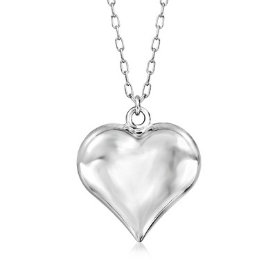 Ross-Simons Italian Sterling Silver Heart Necklace Size 18