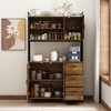 Famapy 47.2"W Brown Standard Baker's Rack with Storage Shelves Modern Pantry Cabinet - 2 of 4