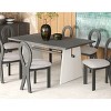 7 PCS Dining Set with Space-Saving Design, Trestle Base Table and 6 Mermaid-Back Chairs, Upholstered Chair with Polyester Cushion-Baofuwish - 3 of 4