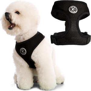 Gooby Soft Mesh Harness, Small Dog Harness with Breathable Mesh, Black, Small - 1 of 1
