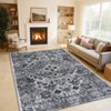 Entryway Runner Rug - Washable Vintage Low Pile Carpet, Non-Slip Lightweight Floor Mat for Kitchen, Bedroom & Bathroom - 4 of 4