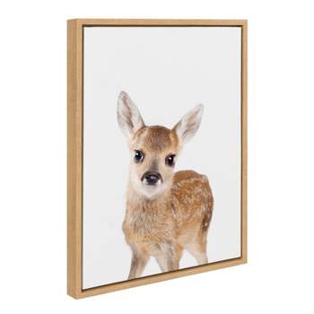 18" x 24" Sylvie Animal Studio Deer Framed Canvas by Amy Peterson Natural - Kate & Laurel All Things Decor