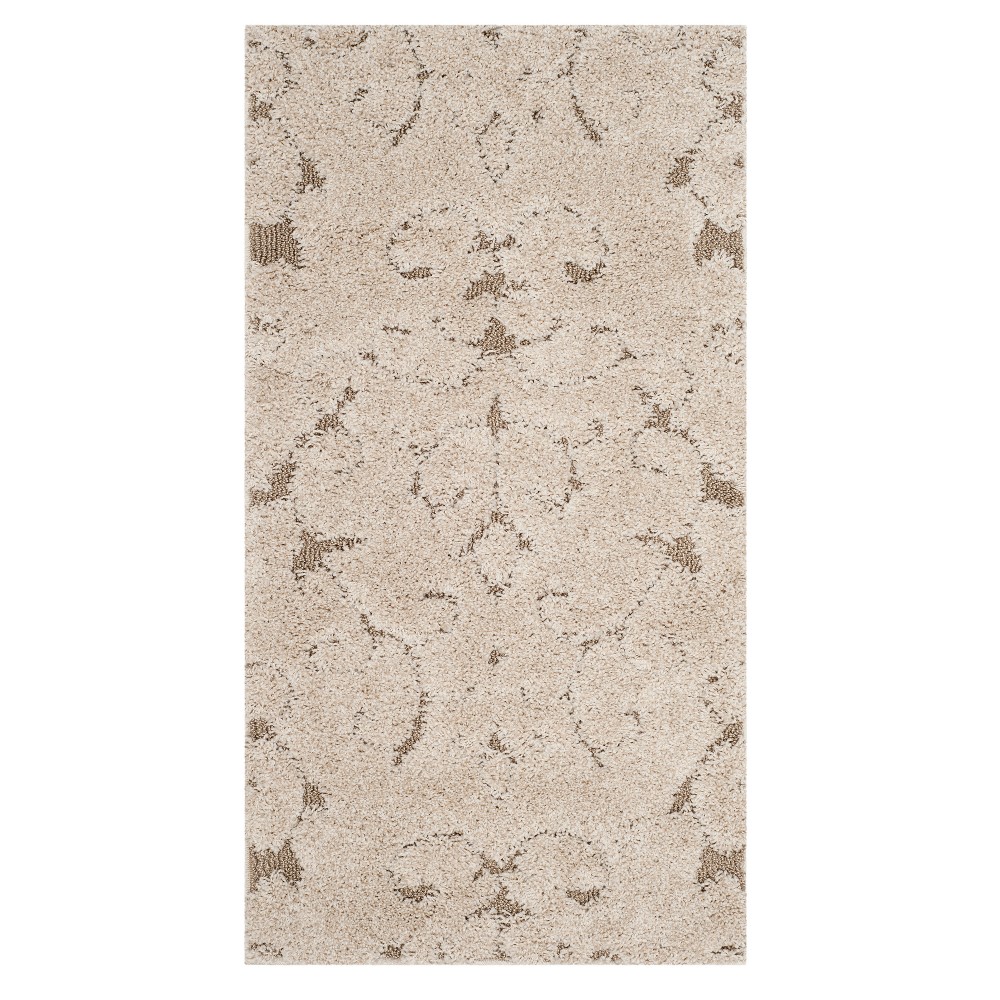 Cream/Beige Swirl Loomed Accent Rug 2'3inx4' - Safavieh