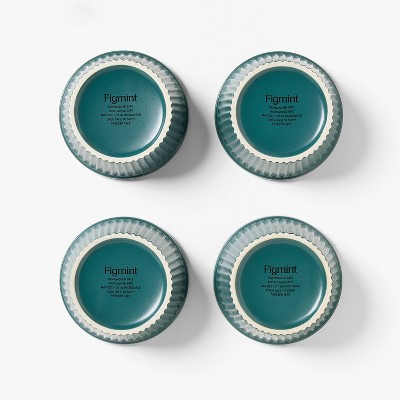 4pc Stoneware Ramekin Set Dark Green - Figmint™