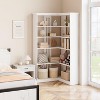 Jojoka 72" L-Shaped 5-Tier Corner Bookshelf, Wood Bookcase with Anti-Tip - 3 of 4