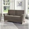TiramisuBest Modern Dark Gray Loveseat Sofa, Textured Fabric 2-Seater Couch with Rounded Arms, Attached Cushions for Living Room, Bedroom - 2 of 4
