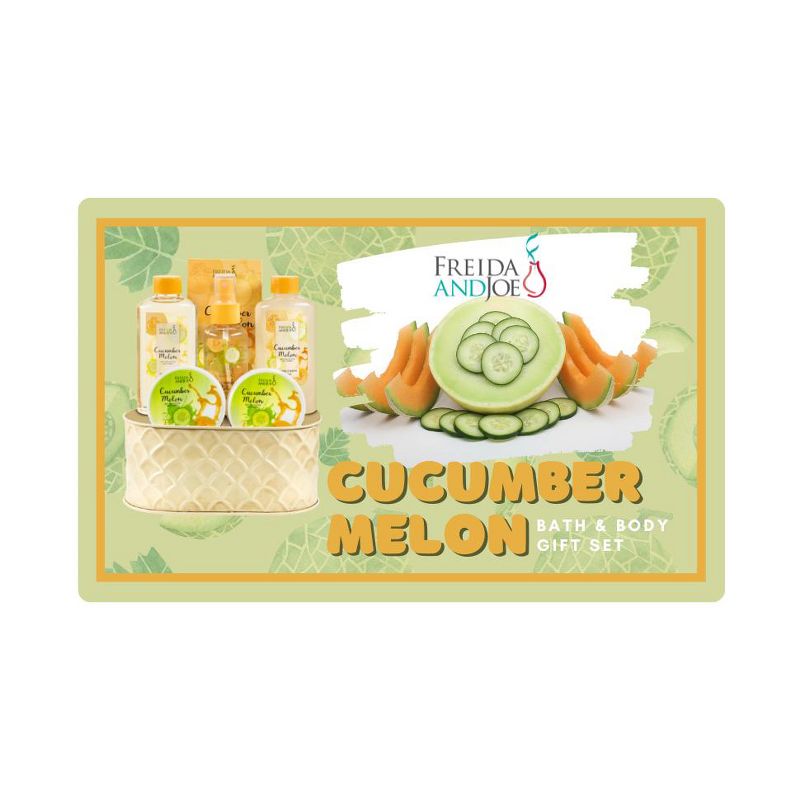Freida & Joe  Fresh Cucumber Melon Fragrance Bath & Body Collection Basket Gift Set Luxury Body Care Mothers Day Gifts for Mom, 4 of 7